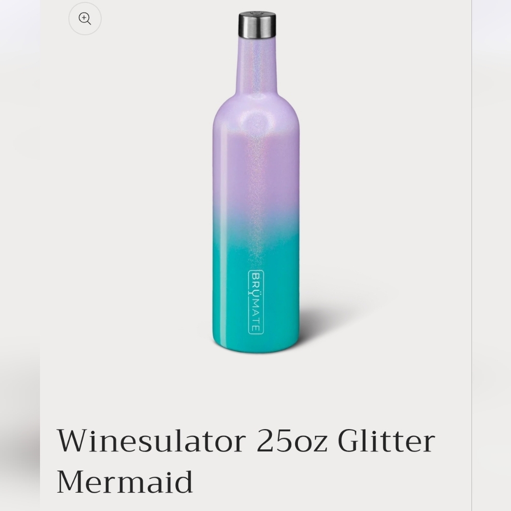 NEW BRUMATE Winesulator 25oz, Glitter Mermaid